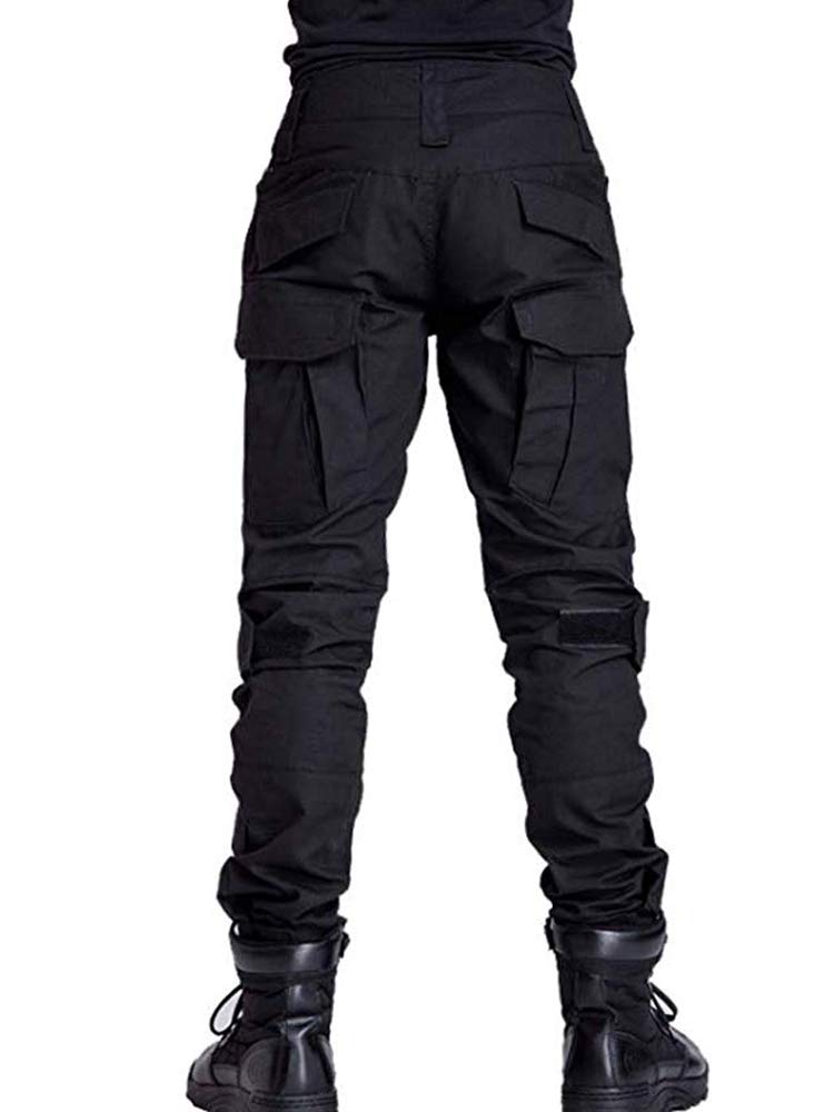 AKARMY Men's Hiking Pants Casual Camouflage Multi-Pocket Cargo Work Pants G3WF Black - Image 2
